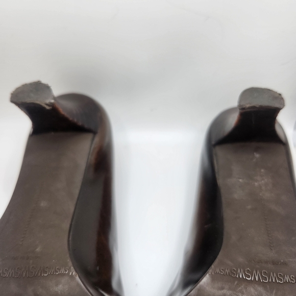Stuart Weitzman Womens Size 39 Leather Brown Pumps Penny Loafer Career Vintage - Picture 11 of 12